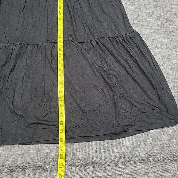 Womens Jersey Tiered Maxi Dress with Pockets Small Size Black - Picture 3 of 9